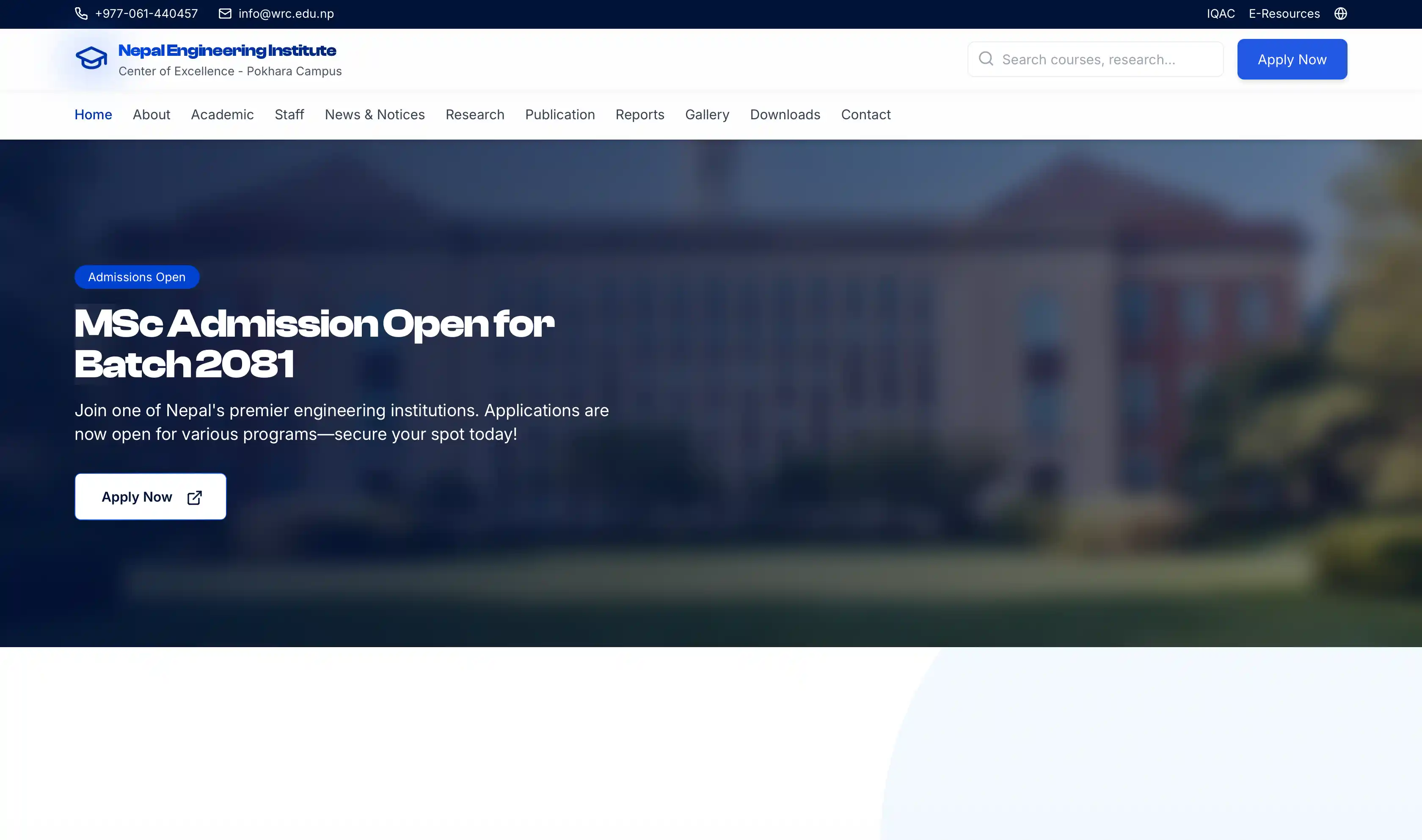 Campus Website Trial