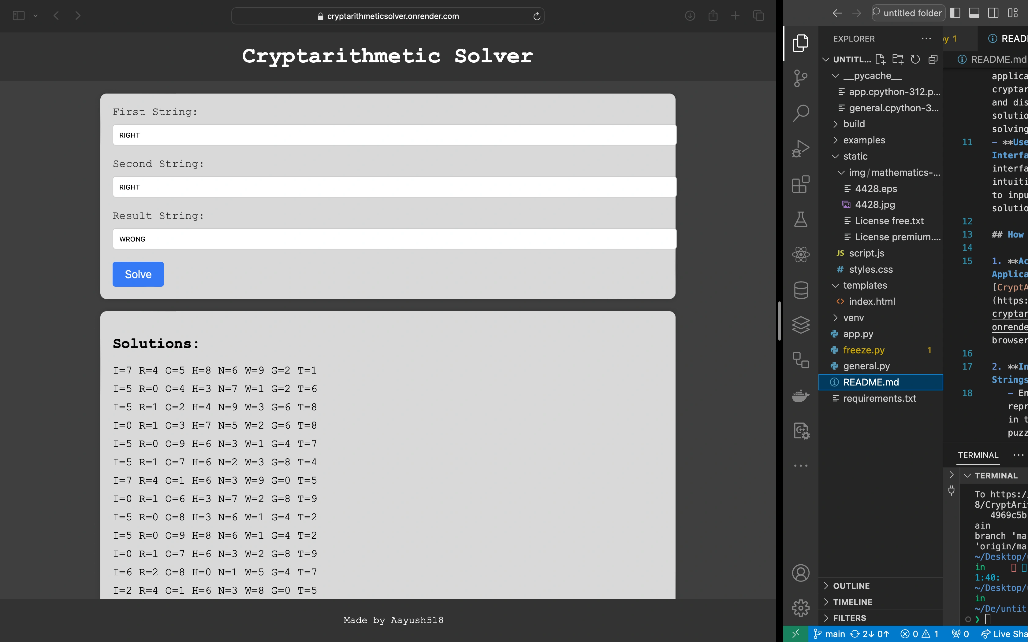 CryptArithmeticSolver