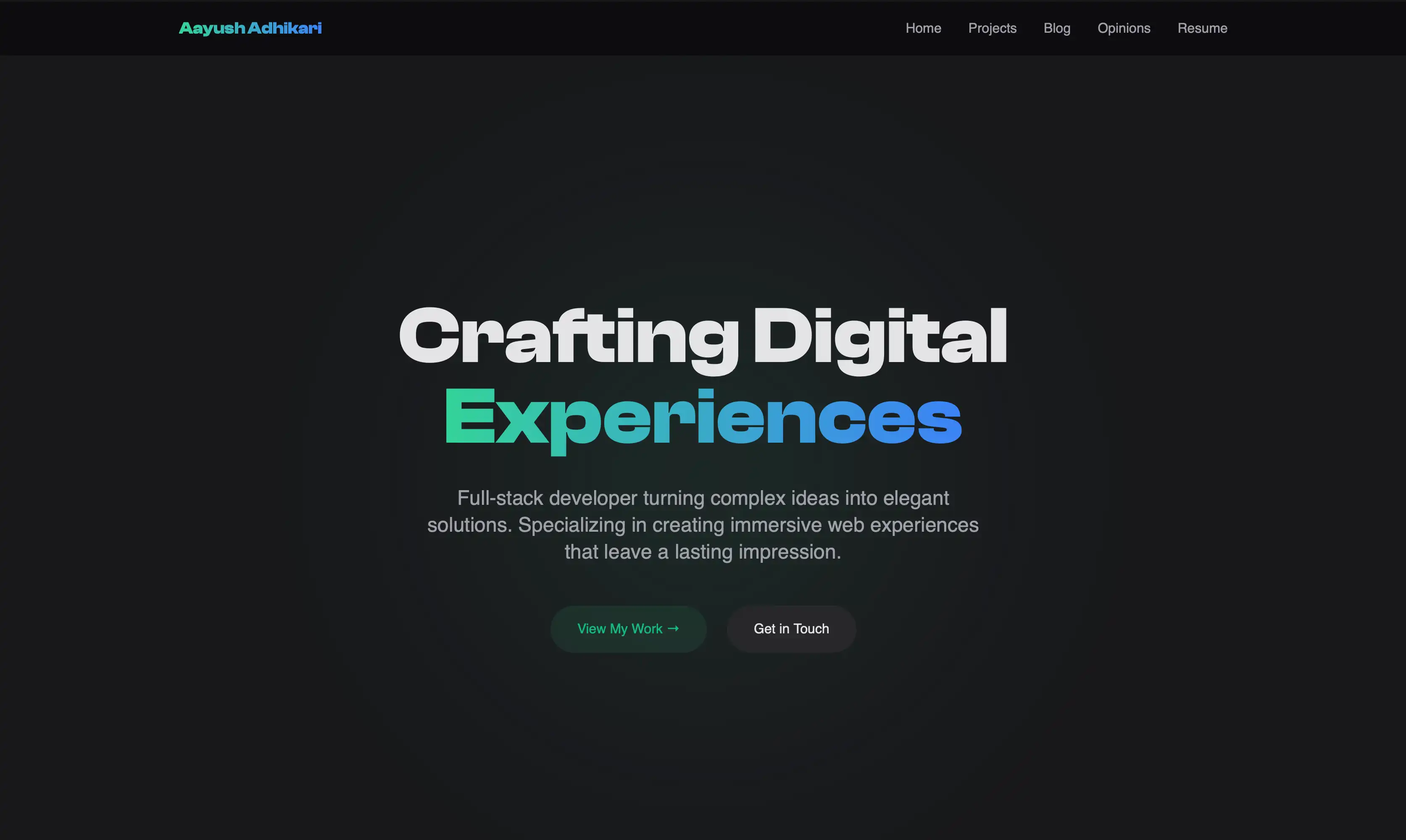 Immersive 3D Portfolio template